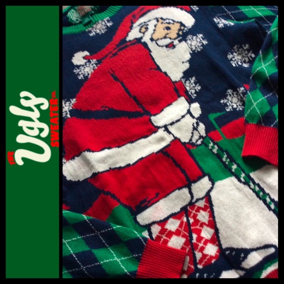 NWOT Ugly Christmas Sweater Unisex Golfing Santa - Picture 8 of 10